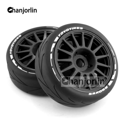 Llantas y Ruedas de Coche de Rally RC 1/8 17mm Hex 103mm Neumaticos de Goma para Coche de Carreras en Carretera RC a Escala 1:8 HPI WR8 HSP Hobao ARRMA Redcat Losi Kyosho VRX RC Rally Drift Car 4PCS (Negro A) - Imagen 4