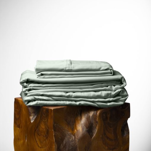 Juego de Sabanas Split King de Olive + Crate para Cama Ajustable, 100% Fibra de Tencel Eucalipto Certificada de Austria, Mejor que la Seda y el Lino, Sabanas Refrescantes para Personas Calurosas, Sage Primavera (106" x 107") - Imagen 8