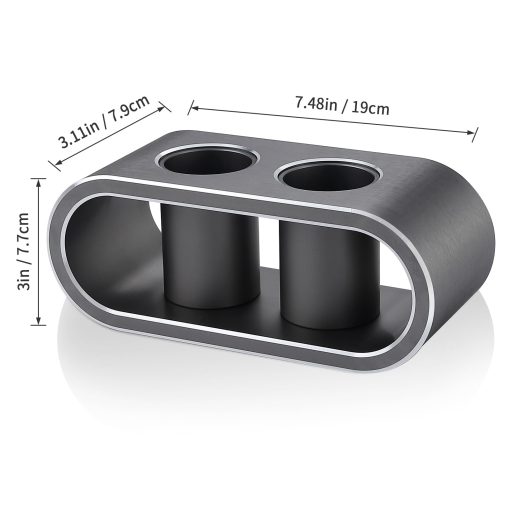 Soporte de Aluminio para Almacenamiento de Microfonos de Escritorio de Metal WikrOck, Base de Soporte para Microfonos Inalambricos, Organizador de Microfonos Elegante para Mesas (M, Gris Cepillado) - Imagen 2