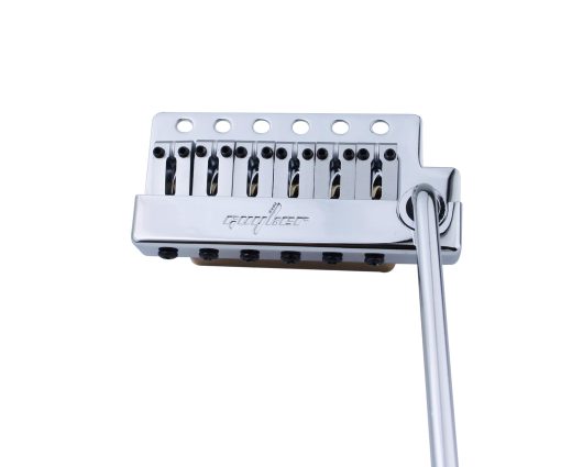Puente de Tremolo de Guitarra Guyker con Espaciado de Cuerdas de 10.8MM con Selleta de Cobre y Bloque de Cobre y Resorte y Garra, Barra de Tremolo de Insercion, Kit de Instalacion Completo Cromado