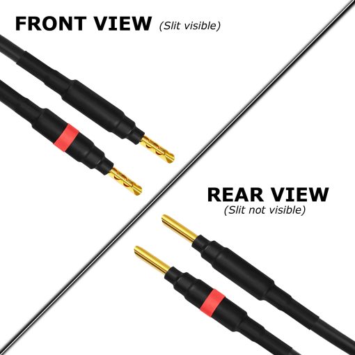 Cable de Altavoz Coaxial Audiophile de 3 Pies para Canal Central - PERSONALIZADO hecho con cable Mogami 3082 y conectores Banana enchapados en Oro de Eminence (2 conectores en cada extremo) - Imagen 4