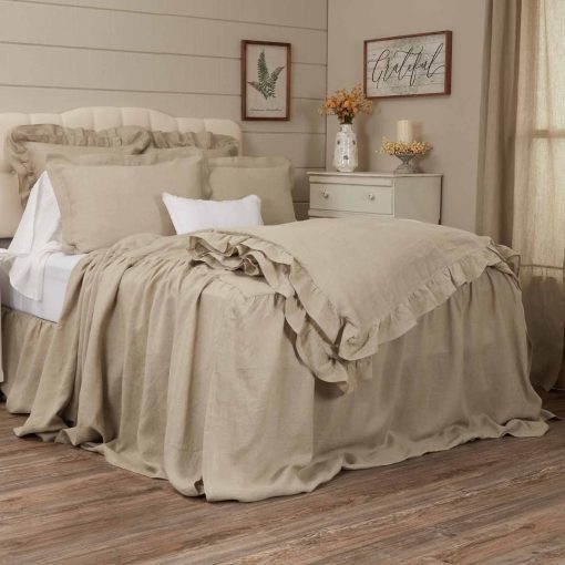 Funda de Edredon King con Volantes Natural de Lino Provincial de Piper Classics, 90" Largo x 106" Ancho, Ropa de Cama 100% Lino - Imagen 8