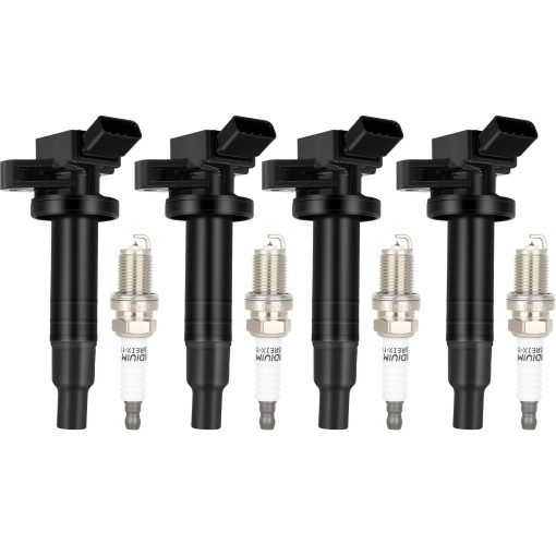 ECCPP UF247 4 bobinas de encendido con 4 bujias de iridio para Toyota Corolla Celica GT Prizm Vibe Matrix XR MR2 Spyder 2000-2009 L4 1.8L UF247 5C1074 COP49
