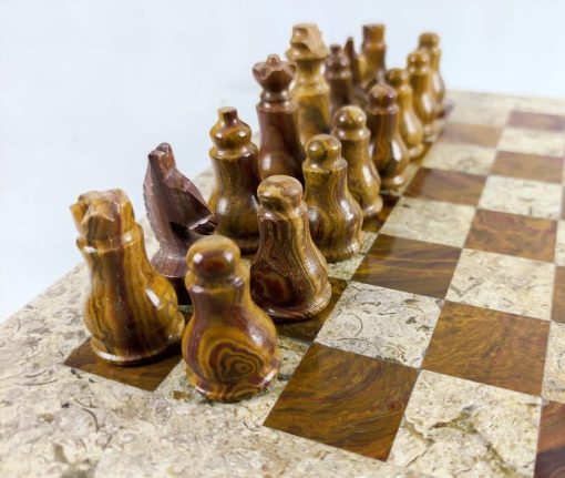 Juegos de Ajedrez de Torneo de Marmol para Adultos - Juego de Tablero de Ajedrez de Marmol Hecho a Mano - Coral y Marron - Juego de Mesa de Ajedrez no de Backgammon - no de Othello - no de Madera (Coral/Marron) - Imagen 5