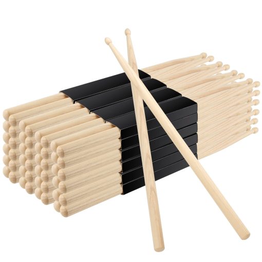 JEUIHAU 50 PCS 25 Pair 5A Drum Sticks, Baquetas de Madera de Arce, Baquetas de Madera Clasicas con Punta de Madera Ovalada, Set de Baquetas de Madera para Escuela, Banda