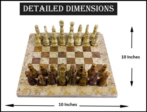 Juegos de Ajedrez de Torneo de Marmol para Adultos - Juego de Tablero de Ajedrez de Marmol Hecho a Mano - Coral y Marron - Juego de Mesa de Ajedrez no de Backgammon - no de Othello - no de Madera (Coral/Marron) - Imagen 3