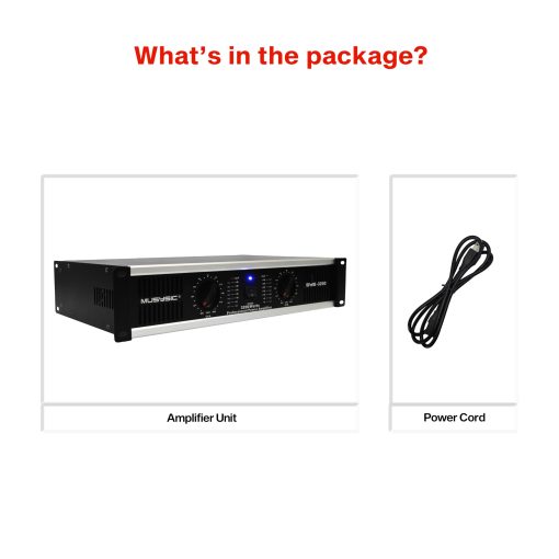Amplificador de Potencia de 2 Canales MUSYSIC - Sonido Libre de Distorsiones y Claro - Amplificadores Profesionales de Montaje en Rack de 2U para DJs/Expertos/Eventos con Tecnologia ATR/Entradas XLR y 1/4 de Pulgada - 3200 Watts - Imagen 5