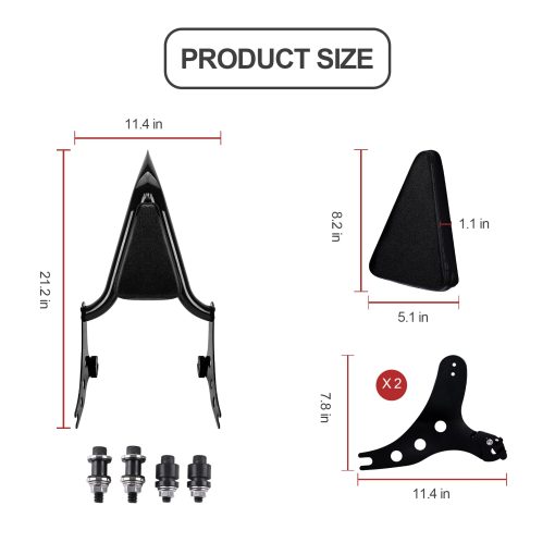 Sissy Bar para Motocicletas, 22" Respaldo de Pasajero Desmontable Compatible para Breakout 2006-2012, Sissy Bar para Softail Fat Boy 2007-2017 - Imagen 4