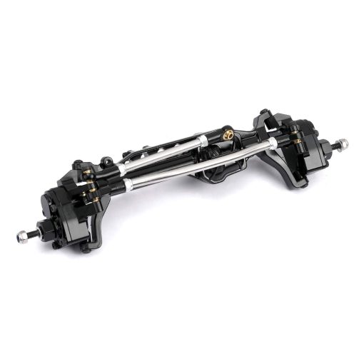 Eje Delantero de Aleacion de Aluminio RZXYLRC Completo para Axial SCX10 III AXI03007 1/10 RC Crawler Upgrades (Negro, Delantero)