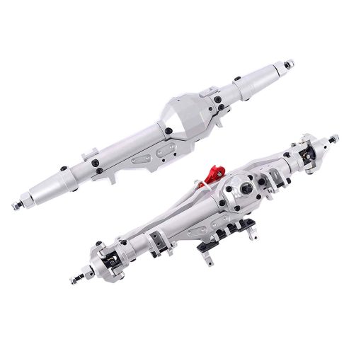 Eje delantero y trasero de aluminio para Axial Wraith 1/10 90018 90048 90053 90018 90020 90045 90056 RR10 Modelo de Coche RC (Plata)