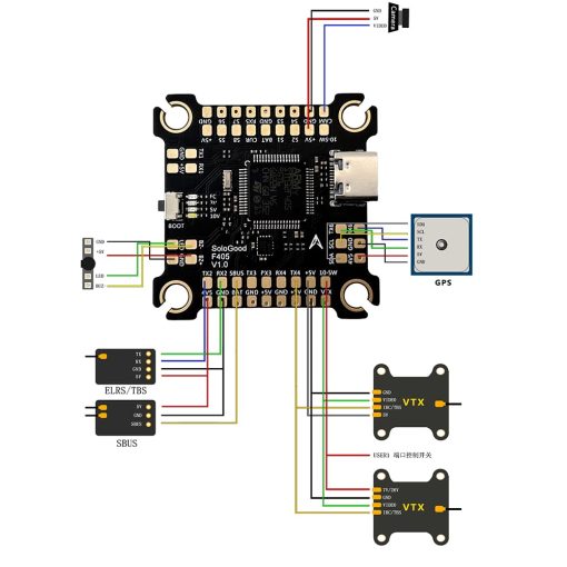 Stack SoloGood F405 55A FPV ICM42688P Controlador de Vuelo BLHELI_S 55A 4en1 ESC 30.5X30.5mm 2-6S para Drones de Estilo Libre FPV - Imagen 5
