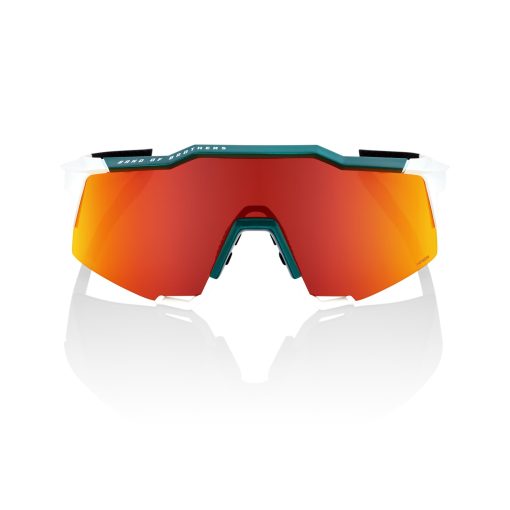 Lentes de rendimiento deportivo para ciclismo 100% SPEEDCRAFT (Gloss Metallic Bora/Matte White - Lente Rojo Espejo de Capa Multiple) - Imagen 2