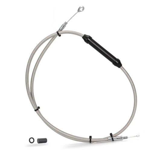 Cable de Embrague de Acero Inoxidable Trenzado MoKitDora +2" Extension Mejorado para Harley Twin Cam Evolution 5 Velocidades Transmision Dyna 1987-2006 y Modelos Touring Electra Glide 2002-2006, Cromo