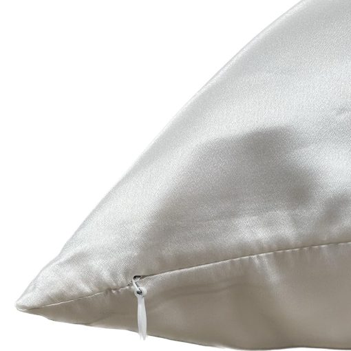 Set de Regalo de Funda de Almohada y Antifaz de Seda Mulberry Park - 100% Grado 6A, 22 Momme Seda de Morera Charmeuse - Funda de Almohada Tamano Queen con Cierre de Cremallera Oculta (20" x 30"), Blanco/Morado - Imagen 9