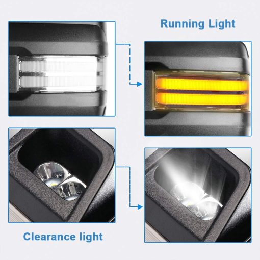 Espejos de Remolque ECCPP, Un Par de Espejos Exteriores Automotrices para 2003-2006 para Chevy Silverado para GMC Sierra con Luces Dinamicas de Running Arrow Signal Luces Reversibles Operacion Electrica Calefaccionadas - Imagen 3