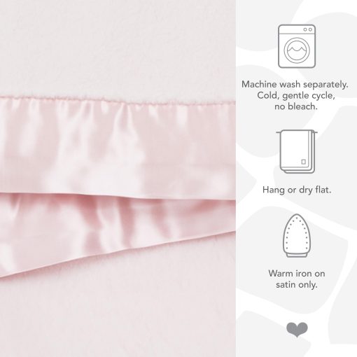 Manta para bebe Little Giraffe - Manta suave de lujo con ribete de saten - Manta para cochecito de bebe - Articulos esenciales para recien nacidos y regalos para bebes - 29x35" - Rosa - Imagen 4