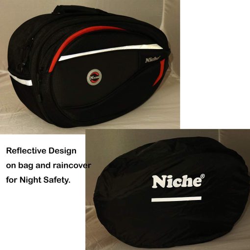 Niche 2pcs Bolso de Sillin de Moto de Lujo, Bolso Lateral, Alforja para Moto de Calle y Deportiva, Expandible e Impermeable NMO-8209 - Imagen 3