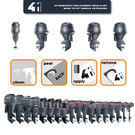Juego de Calcomanias de Reemplazo del Mercado de Posventa para Yamaha 100 Cuatro Tiempos (2002-2006) Gris-Blanco - Imagen 4