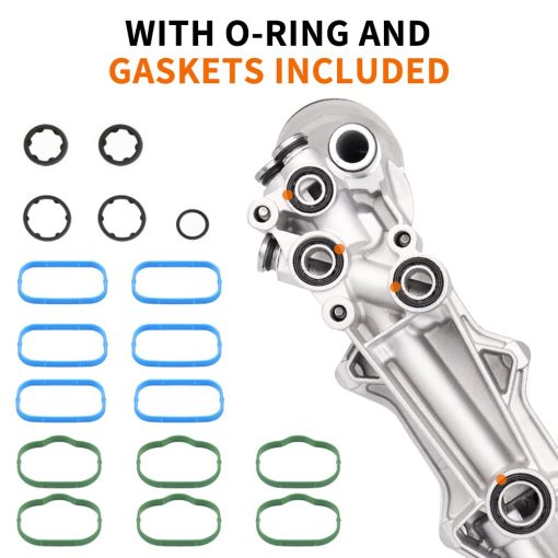 Juego de filtros de aceite de motor de aluminio y adaptador de carcasa de filtro de aceite con juntas de sensor para 2011-2016 Chrysler 200 300, Dodge Charger, Grand Cherokee, ProMaster 3.6L V6 | 5184304AE, 926-959, 68105583AF, 926-876 - Imagen 6