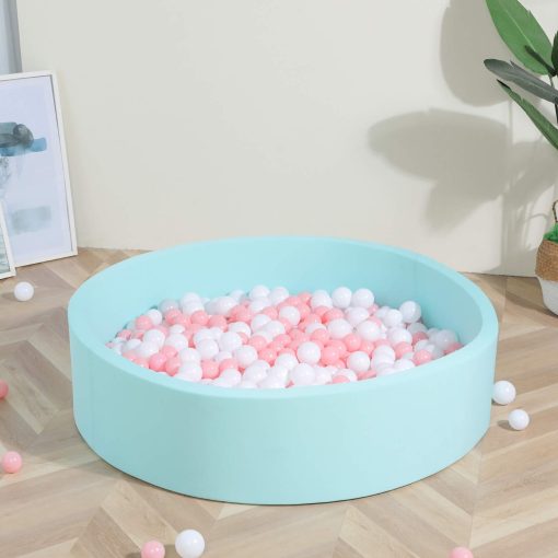 TRENDBOX Gran Piscina de Bolas de Espuma Suave 130 x 30 cm, Piscina Redonda de Esponja Grande NO incluye Bolas, para Interiores, para Ninos Pequenos, Parque Infantil - Azul Claro - Imagen 5
