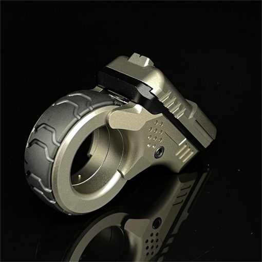 Anillo Fidget Slider de Rueda de Trinquete de Aleacion Zoom EDC Juguetes Fidget de Metal Multifuncion Herramienta ADHD para el Estres de Adultos Regalos para Padre y Novio (Arenoso) - Imagen 3