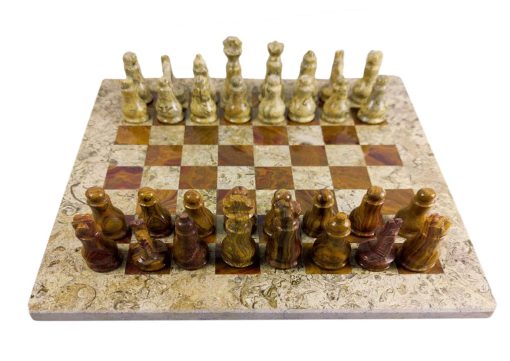 Juegos de Ajedrez de Torneo de Marmol para Adultos - Juego de Tablero de Ajedrez de Marmol Hecho a Mano - Coral y Marron - Juego de Mesa de Ajedrez no de Backgammon - no de Othello - no de Madera (Coral/Marron) - Imagen 2