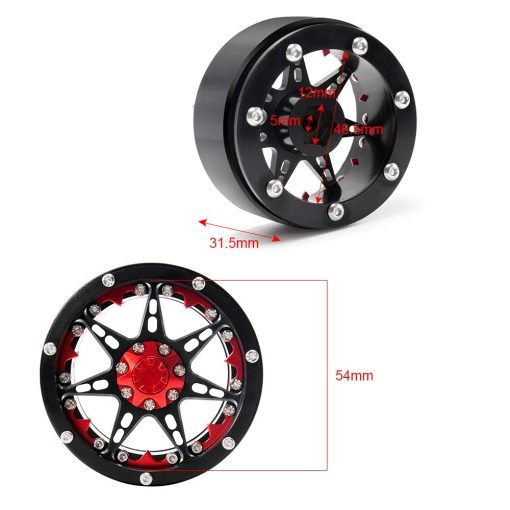 Set de 4 llantas de metal beadlock QUE-T 2.2" para RC 1/10 Crawler TRX4 SCX10 90046 - Imagen 2