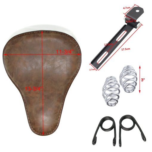Asiento Individual de Motocicleta de 13" Marron para Harley Davidson Sportster con Soporte - Imagen 2