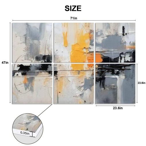 6 Pack Paneles Acusticos de Arte Abstracto Realismo Amplias Pinceladas Pintura al oleo Textura Paneles acusticos Decorativos, 48"x72" Paneles Absorbentes de Sonido Decorativos, Tratamiento Acustico para Hogar, Oficina - Imagen 2