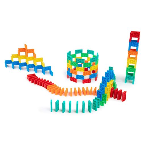 Kit de Dominos Cineticos a Granel | Juego de Dominos, Juguetes STEM STEAM Pequenos, Juegos Familiares para Ninos, Juguetes y Juegos para Ninos, Construccion, Derribo, Sets de Reaccion en Cadena (204 piezas) - Imagen 3