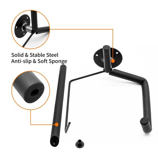 Vousile Soporte de pared para guitarras 2 piezas, Soporte de exhibicion de almacenamiento para 2 guitarras acusticas/electricas/guitarras clasicas en gancho de pared - Imagen 3