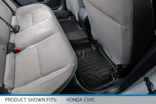 Juego de tapetes para piso SMARTLINER a medida, negro, para 2 filas, compatible con Honda Civic 2022-2023 (Solo compatible con puertos USB de la 2ª fila) - Imagen 4