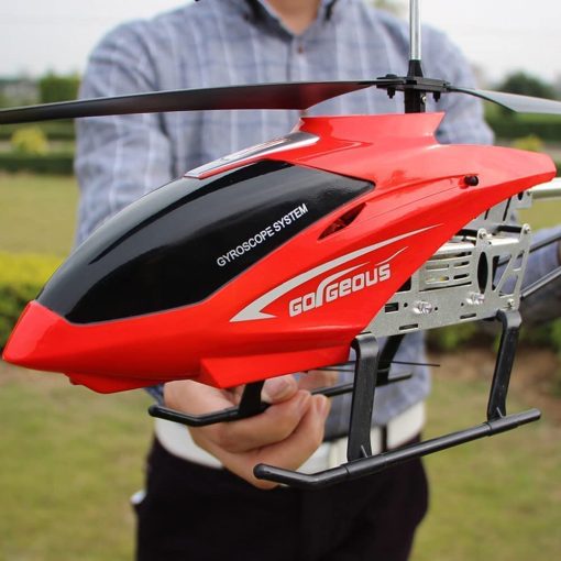 Helicoptero Grande SREJNGL de 75CM Modelo RC para Principiantes Juguete para Ninos 3.5CH Estructura de Aleacion Cuerpo Anti-Caida Luces LED Control Remoto Electrico Avion para Ninos Adultos Regalos (2 Baterias)