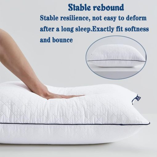 JSWF Almohadas para Dormir Tamano King 4 Pack - Ultra Suave y Esponjosa con Cremallera - Relleno Premium de Alternativa Suave Set de 4 para Durmientes de Espalda, Estomago o de Lado, Lavable a Maquina King (Paquete de 4) - Imagen 5