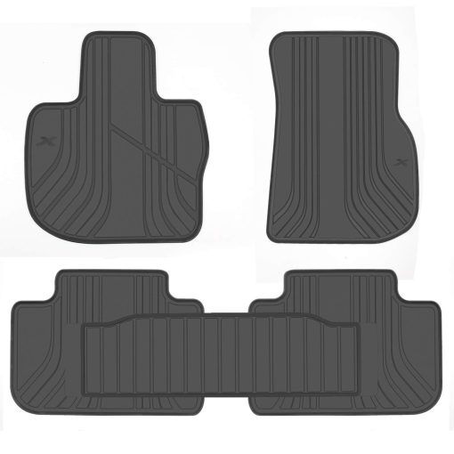 Tapetes de Piso para Auto San Auto para BMW X3 G01 X4 G02 2018 2019 2020 2021 2022 2023 2024 Ajuste Personalizado Juego de Tapetes de Goma para Auto Proteccion Todo Clima Resistente con Olor a Negro Completo
