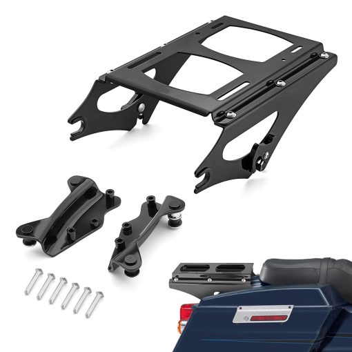WeiSen Portaequipajes Trasero Desmontable para Harley Touring Road King Electra Road Street Glide 2009-2013 Negro Brillante - Imagen 7