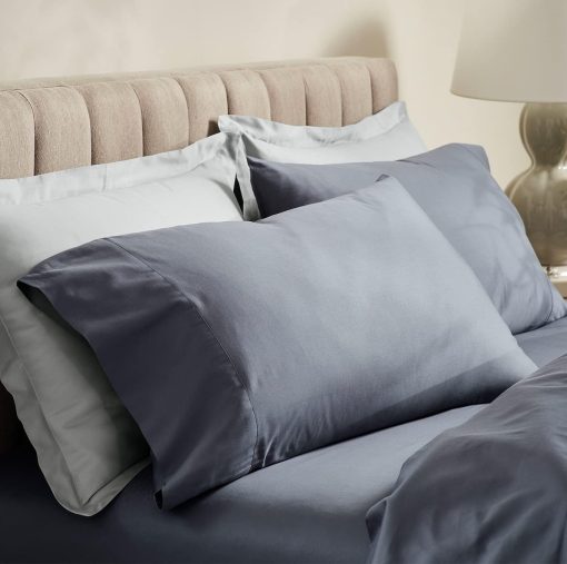 Juego de sabanas BOLL & BRANCH Percale Hemmed - Individual, Mineral - Lujo 100% Algodon Organico, Naturalmente Refrescante - 1 Sabana Plana, 1 Sabana Ajustable, 2 Fundas de Almohada - Imagen 3