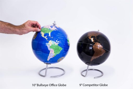 Globo Magnetico del Mundo, Esfera Magnetica de 10" de Pie para Escritorio u Oficina, Globo de Geografia Perfecto con Soporte para Decoracion del Hogar y Educacion - Bullseye Office (Azul) - Imagen 2
