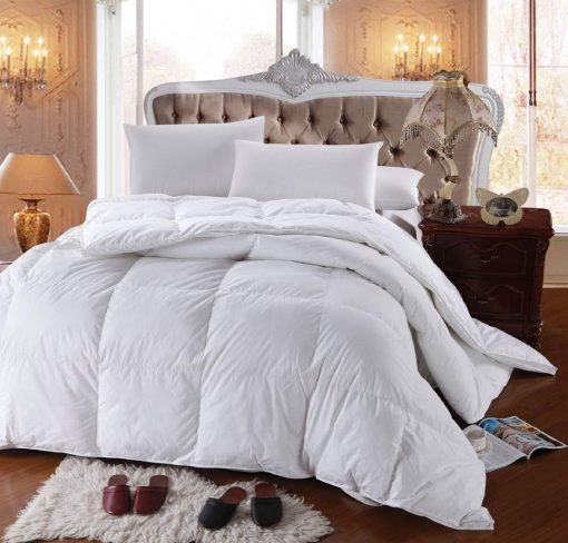 Edredon de 300 hilos tamano King Royal Hotel Bedding con relleno alternativo de plumon, edredon superllenado, inserto nordico con funda 100% algodon - Relleno 100% alternativo al plumon, 750FP - 86 oz - Color blanco solido, King - Imagen 2