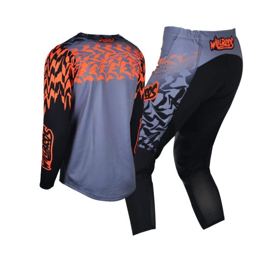 Conjunto de pantalon y jersey Willbros para jovenes, equipo de motocross MX para ninos, ropa de carreras Off-Road MTB ATV Motorcycle para ninos y ninas, negro naranja YXXL - Imagen 4