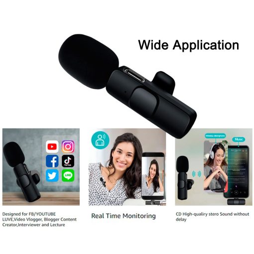 Microfono Inalambrico de Solapa AKARMOVO para Telefonos Android con Conector Tipo C, Microfono de Pinza con 2 Microfonos para Puerto USB-C, Reduccion de Ruido de Sincronizacion Automatica para Grabacion de Video, Entrevistas, Vlogs - Imagen 5