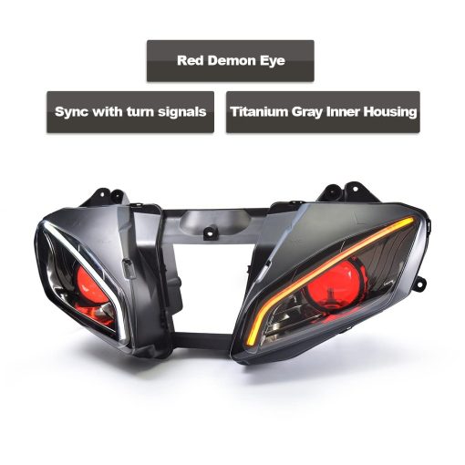 Ensamblaje de Faro LED para YZF R6 2006-2007, Faro Delantero con Luz Alta Baja, DRL y Senal de Giro ambar (Rojo) - Imagen 8