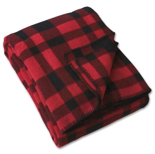 Manta de Lana Mackinaw Filson Rojo/Negro Cuadro Tradicional - Imagen 2