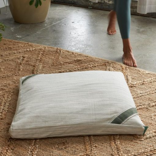 Almohada de Meditacion Cuadrada Organica de Aguacate, Funda de Algodon Organico Certificado GOTS, Relleno Natural de Trigo Sarraceno - Imagen 2