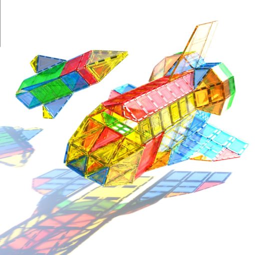 Juego de 110 piezas de azulejos magneticos Lean & Grow Toys para ninos Conjuntos de construccion de azulejos magneticos 3D Bloques de construccion Regalos educativos de STEM para ninos y ninas pequenos - Imagen 8