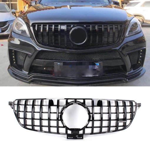 Parrilla delantera GTR para Mercedes Benz GLE Coupe W166 GLE350 GLE400 2016-2018 (Negro)