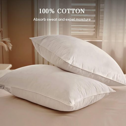 Almohadas de Plumas de Ganso BHZ Tamano Estandar Set de 4 Pack, Coleccion de Lujo de Alternativa Hotelera Almohada de Cama para Dormir Firme Suave Soporte para Durmientes de Costado y Espalda, Blanco, 20x26 Pulgadas - Imagen 5