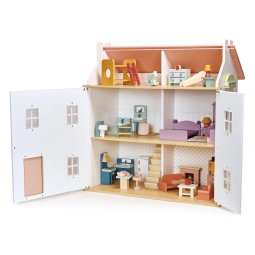 Mentari Toys - Casa de Munecas Trebol - Casa de Munecas Grande con 6 Habitaciones - Casa de Munecas de Genero Neutro - Fomenta el Juego Creativo e Imaginativo para Ninos - Edad 3+ - Imagen 8