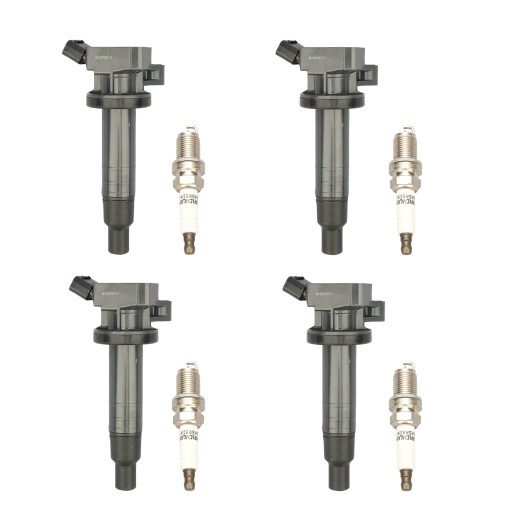 Paquete de Bobinas de Encendido y Bujias de Iridio DRIVESTAR para Toyota Corolla 2000-2008 Matrix 2003-2008 Celica 2000-2005 para Pontiac Vibe 1.8L L4