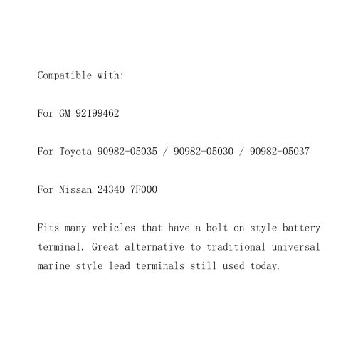 ZHMILY 10 Pcs Cable de Bateria Positivo 24340-7F000 para Nissan Toyota Lexus 90982-05035 - Imagen 7